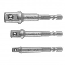ADAPTERSET 3 DELIG 3/8" 1/4" 1/2" AANSLUITING, CRV STAAL