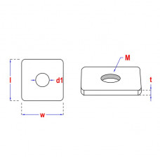 VIERKANT SLUITRING HV100 DIN 436 M12 ZN VIERKANT SLUITRING HV100 DIN 436 M12 ZN