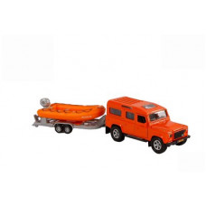 KIDSGLOBE TRAFFIC REDDINGS LANDROVER + TRAILER MET BOOT KIDSGLOBE TRAFFIC REDDINGS LANDROVER + TRAILER MET BOOT