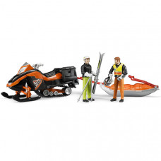 BRUDER SNOWMOBIEL MET BESTUURDER EN AKIA RESCUE SLEE EN SKIER. 1:16 BRUDER SNOWMOBIEL MET BESTUURDER EN AKIA RESCUE SLEE EN SKIER. 1:16