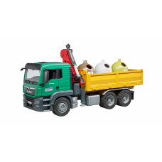 MAN TGS TRUCK MET 3 GLASRECYCLINGCONTAINERS + FLESSEN MAN TGS TRUCK MET 3 GLASRECYCLINGCONTAINERS + FLESSEN