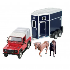 LAND ROVER MET PAARDENTRAILER 1:32 LAND ROVER MET PAARDENTRAILER 1:32