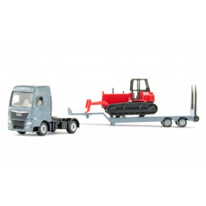 SIKU MAN VRACHTWAGEN DIEPLADER MET BULLDOZER