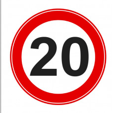 AANDUIDINGSBORD STICKER 20 KM/H