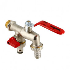 BONFIX DUBBELE TAP-KOGELKR. BU. ½" X ¾" X ¾" MET SLANGTULE BONFIX DUBBELE TAP-KOGELKR. BU. ½" X ¾" X ¾" MET SLANGTULE