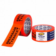 PLAKBAND 'BREEKBAAR' ORANJE, 5CM, 66M