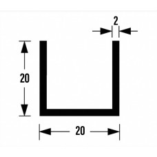 U-PROF ALU BRUTE 20X20X20X2MM 1M U-PROF ALU BRUTE 20X20X20X2MM 1M