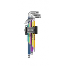 CLARK INBUSSLEUTELSET 9-DLG 1.5-10MM REGENBOOG UITVOERING