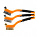 BORSTELSET 3 DELIG STAAL, NYLON EN MESSING BOSTEL, 3X7 RIJEN, GEPROFILEERD