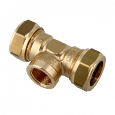 KNELKOPPELING T-STUK, MESSING, 22MM X 3/4" BINNENDRAAD X 22MM, BONFIX KNELKOPPELING T-STUK, MESSING, 22MM X 3/4" BINNENDRAAD X 22MM, BONFIX