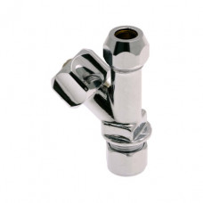 SANIVESK STOPKRAAN, MESSING VERCHROOMD, 2X KNEL, 10 X 12 MM SANIVESK STOPKRAAN, MESSING VERCHROOMD, 2X KNEL, 10 X 12 MM