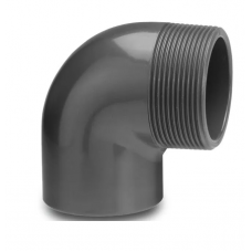 VDL KNIE 90° PVC-U 32 MM X 3/4" LIJMMOF X BUITENDRAAD 10BAR GRIJS VDL KNIE 90° PVC-U 32 MM X 3/4" LIJMMOF X BUITENDRAAD 10BAR GRIJS