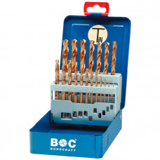 BC SPIRAALBORENSET MT 10 DIN 338 HSS-G TIN TYPE N 1,0-10,0MM, 19-DELIG BC SPIRAALBORENSET MT 10 DIN 338 HSS-G TIN TYPE N 1,0-10,0MM, 19-DELIG