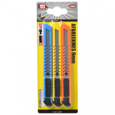 BLISTER 3X AFBREEKMESJES 9MM BL/GL/OR BLISTER 3X AFBREEKMESJES 9MM BL/GL/OR