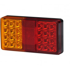 ACHTERLICHT LED, RECHTHOEKIG, 12/24V, ROOD/ORANJE, BOUTBEVESTIGING, 150X27X80MM, 24 LEDS ACHTERLICHT LED, RECHTHOEKIG, 12/24V, ROOD/ORANJE, BOUTBEVESTIGING, 150X27X80MM, 24 LEDS