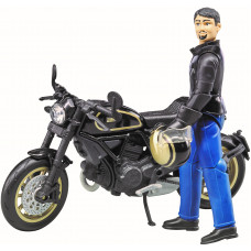 SCRAMBLER DUCATI CAFE RACER EN MOTORRIJDER 1:16 BRUDER SCRAMBLER DUCATI CAFE RACER EN MOTORRIJDER 1:16 BRUDER