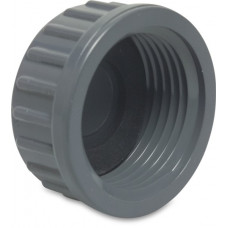 PROFEC EINDKAP PVC-U 1 1/4" BINNENDRAAD 10BAR GRIJS TYPE VLAK
