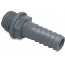 SLANGTULE PP 1/2" X 13 MM BUITENDRAAD X SLANGTULE 10BAR GRIJS P1