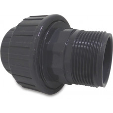 PROFEC KOPPELING PVC-U 1" BINNENDRAAD X BUITENDRAAD 10BAR GRIJS