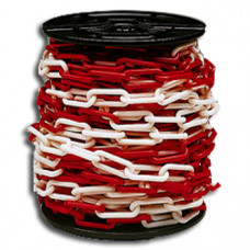 AFZETKETTING ROOD/WIT 6MM,PER METER