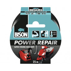 BISON POWER REP.TAPE ZWART 25M