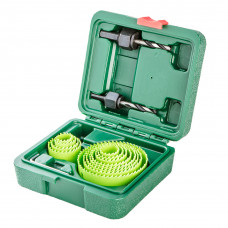 GATENBORENSET 14 DELIG BI-METAAL, 19-22-25-29-32-35-38-44-51-57-64-76MM