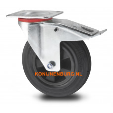 ZWENKWIEL MET REM Ø200 ZWART RUBBER RO