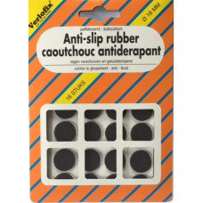 ANTISLIP-RUBBER ZELFKLEVEND ZWART Ø 18MM - 16 STUKS IN BLISTER